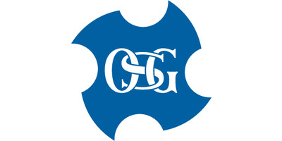 Blue logo with OG letters in puzzle shape