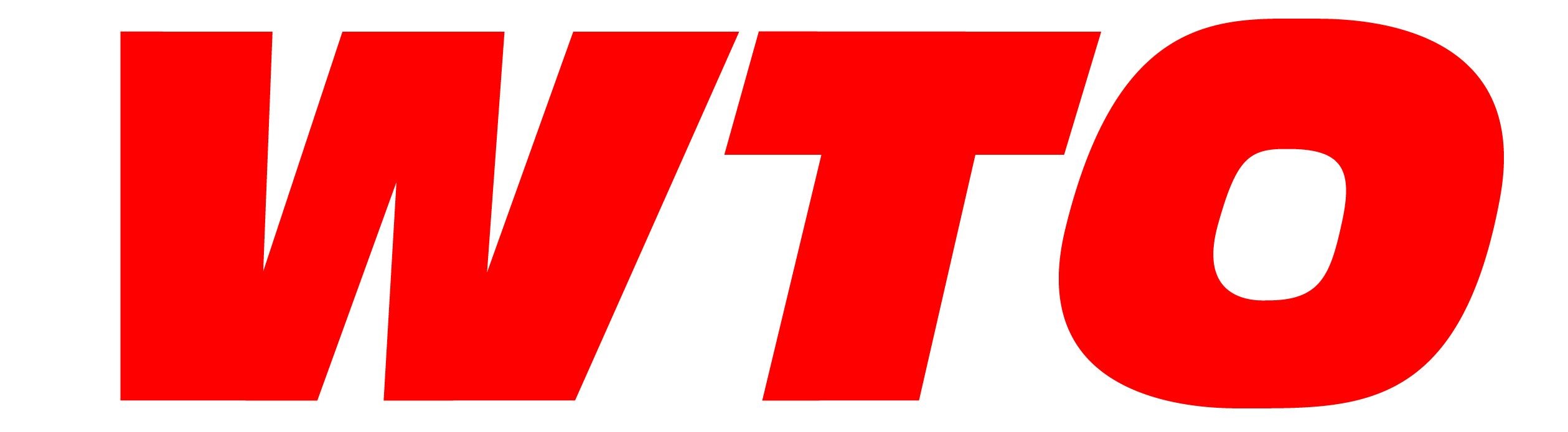 Bold red WTO letters on white background
