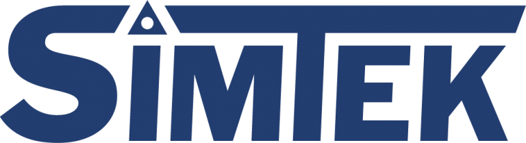 SimTek company logo text in blue
